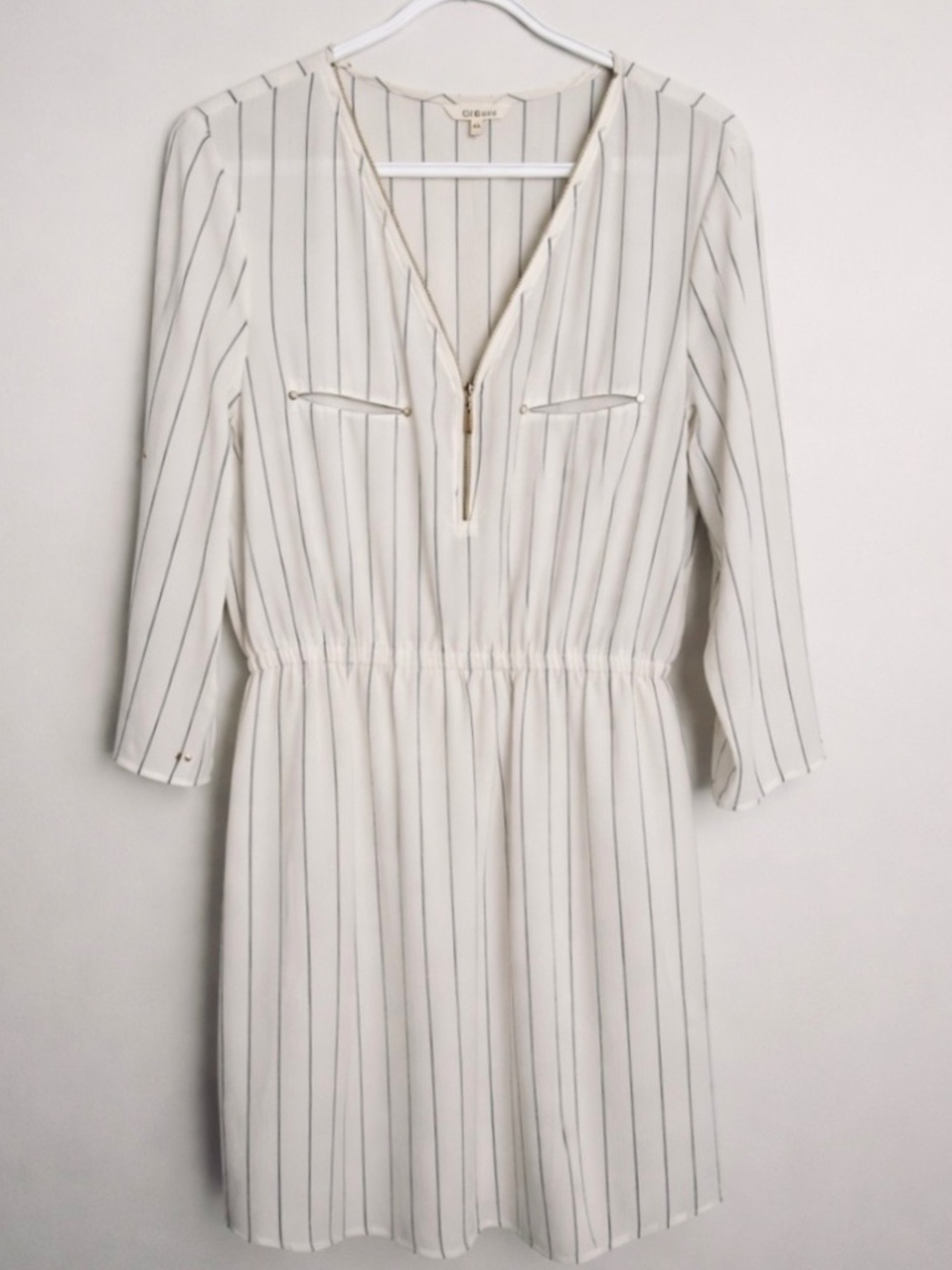 Black & White Zip-Front Dress